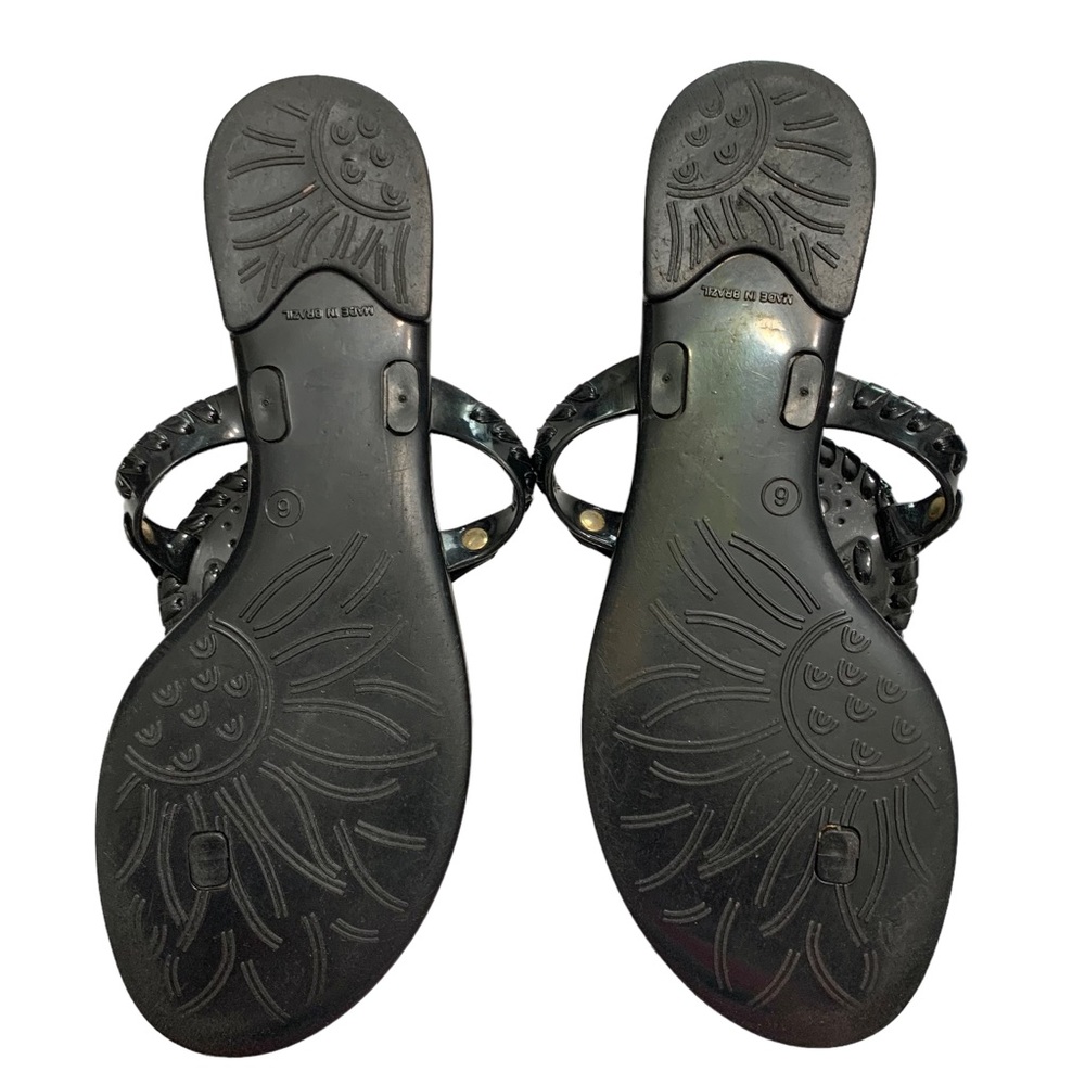 JACK ROGERS Black Georgica Jelly Sandals Sz 6 - Picture 10 of 11
